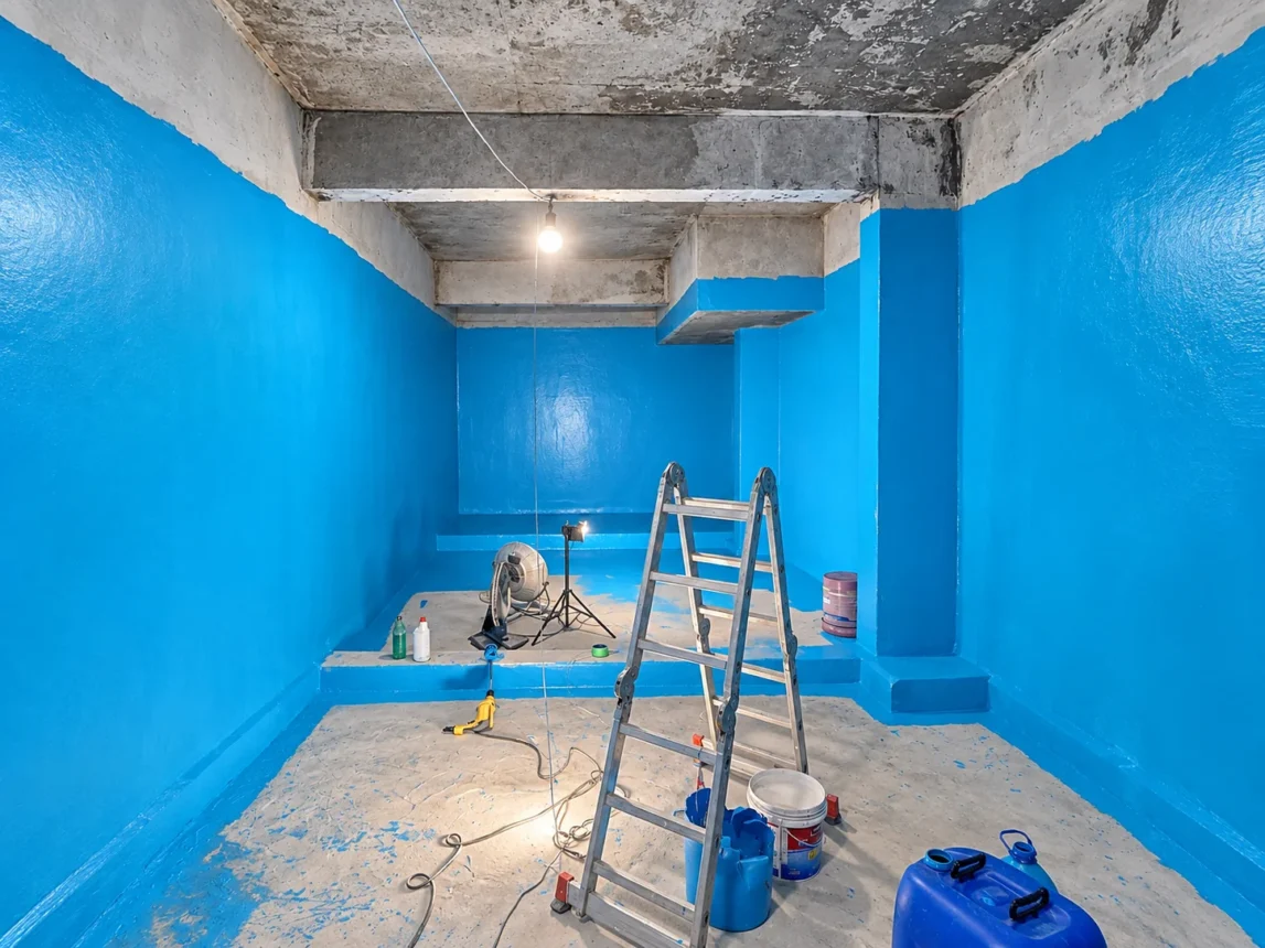 Aplicação do sistema de impermeabilização em cisterna de Resende